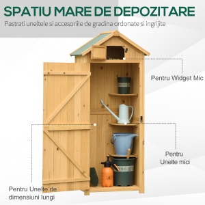 sopron de Gradina din Lemn Impermeabil, 77x54.2x179 cm, Galben - Img 5