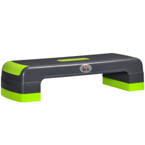 Stepper Aerobic Reglabil pe 3 Înălțimi, Step Fitness din Plastic pentru Antrenament, 78x28x10/15/20 cm, Verde - Img 1