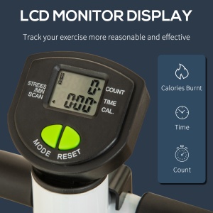 Stepper cu Mânere și Monitor LCD cu Pedale Antiderapante, 55x44x108 cm, Alb și Verde - Img 4