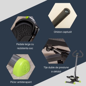 Stepper Fitness – Cu Maner Reglabil, Monitor LCD & Pedale Sigure - Img 5