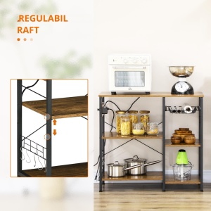Suport Bucatarie – Cu Prize, USB & Rafturi Multifunctionale - Img 5