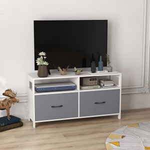 Suport Dulap TV pentru Televizoare de pana la 45”, Centru de Divertisment cu Sertare Pliabile si Rafturi de Depozitare pentru Camera de Zi, Dormitor - Img 2
