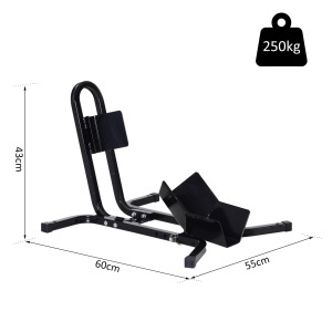Suport pentru Motocicletă Reglabil pe 3 Nivele, Sistem de Blocare Roți Motocicletă în Metal cu Găuri, 60x55x43 cm, Negru - Img 3