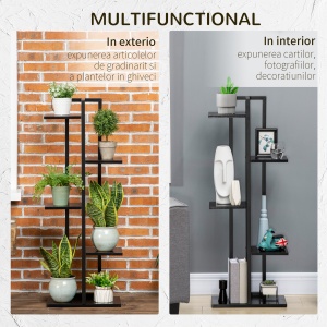 Suport pentru Plante cu 5 Niveluri, Raft de Colt pentru Plante, Suport pentru Ghiveci, Organizator Decorativ - Img 6