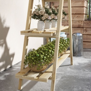 Suport Vertical pentru Plante cu 3 Nivele din Lemn de Brad, 100x36x112 cm, Culoare Lemn Natural - Img 7