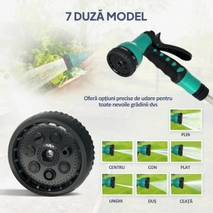 Tabur pentru Furtun Retractabil cu Furtun de Apă 30+2 m, Rotativ la 180°, 50x23x45 cm, Verde - Img 7