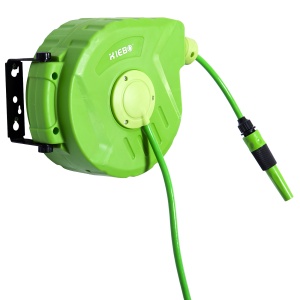 Tambur cu Furtun Retractabil Automat, Pivotant la 180°, 35,5x11,5x27,5 cm, Verde - Img 7