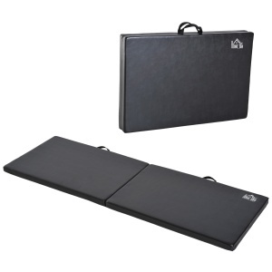 Tapet de Gimnastică Pliabil, Tapet Fitness Gros de 5 cm și Antialunecare, 180x60x5 cm, Negru