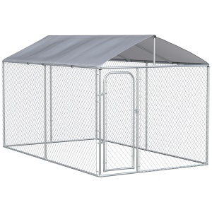 tarc Caini 400×230×232 cm – Metal Galvanizat cu Acoperis Oxford - Img 1