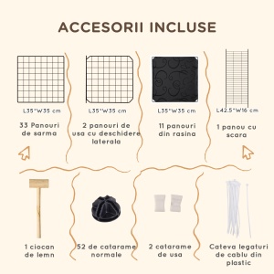 tarc Modular Iepuri – 175×105×70 cm, Metal cu Accesorii - Img 7