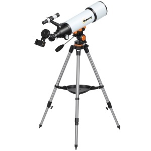 Telescop Astronomic 80mm cu Montură EQ, 2 Lentile Oculare și Adaptor Smartphone, 92x92x130 cm, Alb și Negru