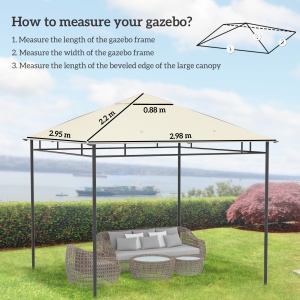 Tetto di Ricambio Telo Sostitutivo per Gazebo Traspirante 3x3m - Img 3