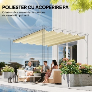 Tettuccio di Ricambio per Gazebo 3x3 m con 10 Fori di Drenaggio Grigio - Img 5