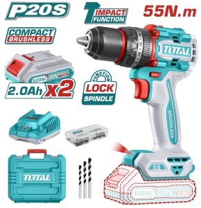 TOTAL - MASINA DE GAURIT CU PERCUTIE - 20V - 2.0AH LI-ION (INCLUDE 2 ACUMULATORI + 1 INCARCATOR)
