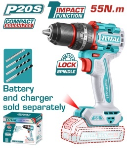 TOTAL - MASINA DE GAURIT CU PERCUTIE - 20V - 55N.m MOTOR FARA PERII (NU INCLUDE ACUMULATOR)