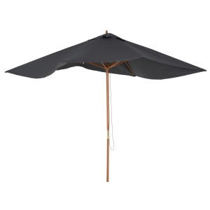 Umbrelă de Grădină 2x3m din Lemn și Bambus cu 8 Stecche și Acoperire din Poliester, Gri Închis - Img 9