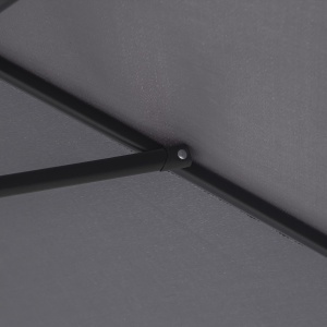 Umbrela de Gradina cu Manivela, din Aluminiu si Poliester Gri si Negru, Φ2,6x2,35m - Img 9