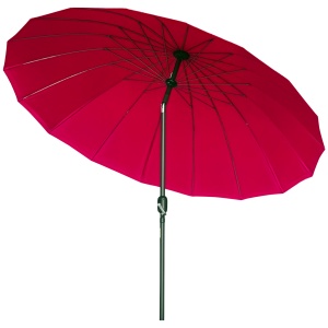 Umbrelă de Grădină Înclinabilă cu Manivelă și 18 Spițe din Metal și Poliester, Ø250x240 cm, Roșu - Img 1