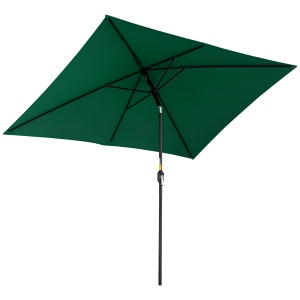 Umbrelă de Grădină Înclinabilă cu Manivelă și 6 Spiţe, 2x3 m, Verde - Img 1