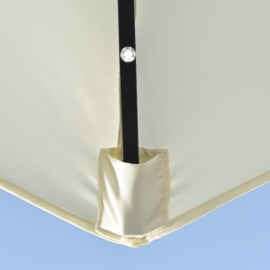 Umbrela Semicirculara cu 20 Lumini LED, Panou Solar, Manivela si Tija in 2 Sectiuni, 265x135x240 cm, Bej - Img 9