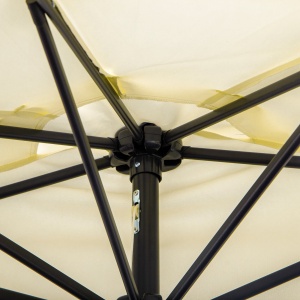 Umbrelă Semicirculară de Perete cu Manivelă și 5 Spițe, 2.6x1.35x2.3 m, Bej - Img 8
