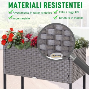 vas de flori, cu raft, 70x30x72cm, gri - Img 6