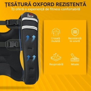Vestă de Greutate Reglabilă pentru Antrenament de Forță, 10 kg, 40x35 cm, Negru - Img 4