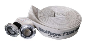WOLFSON - FURTUN PVC PANZAT TIP POMPIERI 2" 20M Ã˜ 50mm CU MUFE CUPLARE
