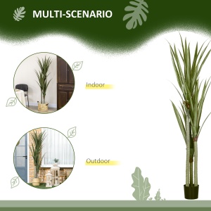 Yucca Artificială 190cm Plantă Artificială cu 39 Frunze Decorațiune pentru Casă Living Birou Grădină Ø17x190 cm Verde - Img 5