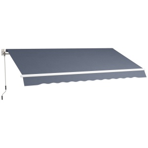 3,6 x 2,5 m Copertină Retractabilă cu Manivelă pentru Terasă, Grădină, Alb Crem - Img 1