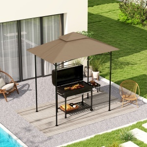 Acoperiș de Schimb pentru Pergolă cu 2 Nivele și Buzunare de Colț, 160 g/m², UV50+, 244x152 cm, Kaki - Img 2