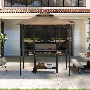 Acoperiș de Schimb pentru Pergolă cu 2 Nivele și Buzunare de Colț, 160 g/m², UV50+, 244x152 cm, Kaki - Img 8