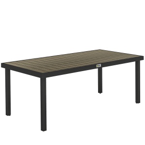 Aluminum Outdoor Patio Dining Table for 8 for Garden Lawn Backyard, Natural - Img 1