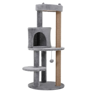 ansamblu pentru 1-2 pisici, 3 nivele, 48x48x104cm gri - Img 4