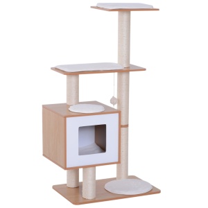 Ansamblu pentru Pisici in Sisal cu Cusca, Platform si Jocuri, 60x40x120cm - Img 1