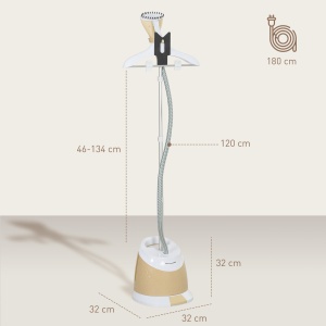 Aparat de Călcat Vertical cu Rezervor de Apă de 1,8l și Înălțime Reglabilă, 32x32x32 cm, Auriu - Img 3