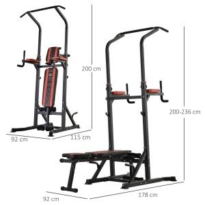 aparat pentru sport 92x178x200-236 cm, rosu - Img 3