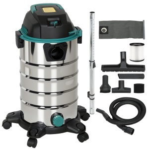 Aspirator 3 în 1 de 1400W, Lichide, Solide și Suflator, Capacitate 30L, Filtru Triplu și Accesorii