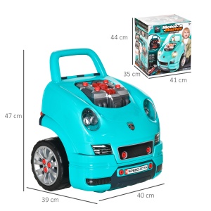 Atelier Jucarie Camion – Motor & 61 Accesorii, cu Roti si Maner - Img 3