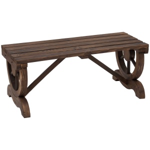 Banca de Gradina cu 2 locuri din lemn de molid, Maro 105x50x53cm - Img 1