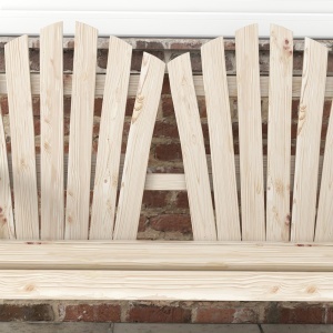 Bancă de Grădină pentru 2 Persoane cu Mânere în Formă de Roată, Bancă de Exterior din Lemn de Brad, pentru Terasă și Curte, 108x66x95 cm, Finisaj Lemn Natural - Img 9