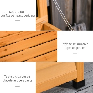 Banca Gradina 127×56×60 cm – Lemn Alb cu Spatiu Depozitare - Img 5