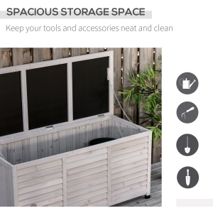 Banca Lemn Gri 127×56×60 cm – Cu Spatiu de Depozitare - Img 4