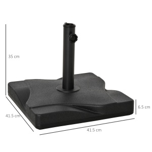Baza pentru Umbrela din Plastic de 20 kg pentru Stalpi de 35-38-48 mm, 41,5x41,5x35cm - Img 3
