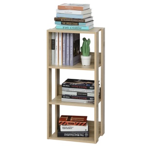 biblioteca din lemn cu 3 rafturi, 40x29.2x87.9cm - Img 1
