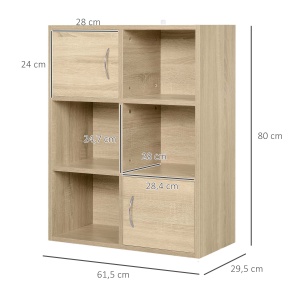 Biblioteca Lemn Natural – Compartimente si Usi Basculante - Img 2