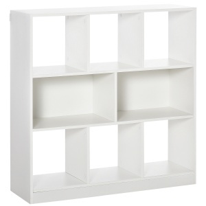 Bibliotecă Raft cu 8 Compartimente, Bibliotecă Modernă pentru Camera de Zi, Dormitor, Birou, 97.5x30x100 cm, Alb - Img 1