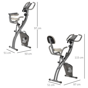 bicicleta pliabila 2 in 1, 8 nivele, gri - Img 3