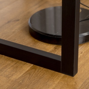 Birou Calculator – Nuc & Negru cu Sertar si Raft, Non-structură metalică, MDF, Picioare negre, Față sertar din lemn - Img 7