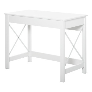 Birou de Studiu Stil Modern Birou Ușor de Asamblat pentru Birou Dormitor Studiu 105x50x76 cm Alb - Img 6